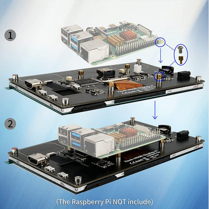 WIMAXIT M728 Raspberry Pi 7” Touch Screen Display Monitor 1024X600 USB Powered HDMI Screen Monitor IPS 178 °with Rear Speakers&Stand for Raspberry 5/4/3/ 2/ Laptop/PC